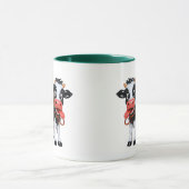 Verspieltes Kind Mit Kuh Illustration Tasse (Zentrum)