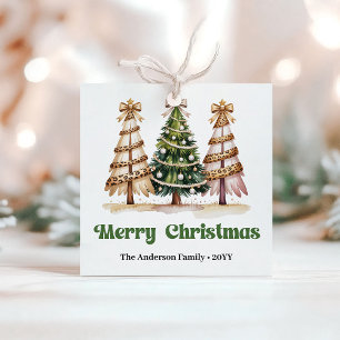 Verspieltes Leoparden-Muster Weihnachten Personali Geschenkanhänger