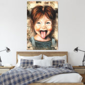 Verspieltes Mädchen Lustiger Leinwanddruck (Insitu (Schlafzimmer))
