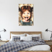 Verspieltes Mädchen Lustiger Leinwanddruck (Insitu (Schlafzimmer))