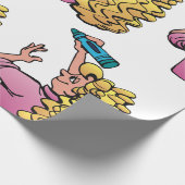 Verspieltes Mädchen mit Buntstift Geschenkpapier (Ecke)