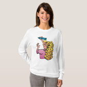 Verspieltes Mädchen mit Buntstift T-Shirt (Vorne ganz)