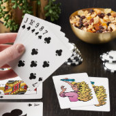 Verspieltes Mädchen mit Wachsmalstift Spielkarten (In Situ)