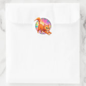 Verspieltes orange getigertes Kätzchen Runder Aufkleber (Tasche)