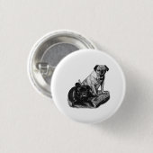 Verspieltes Paar, Fröhlicher Pin Button (Vorne & Hinten)