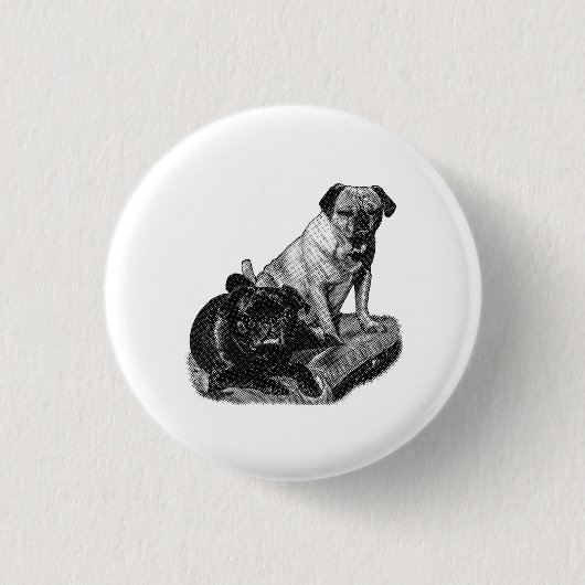 Verspieltes Paar, Fröhlicher Pin Button (Vorderseite)