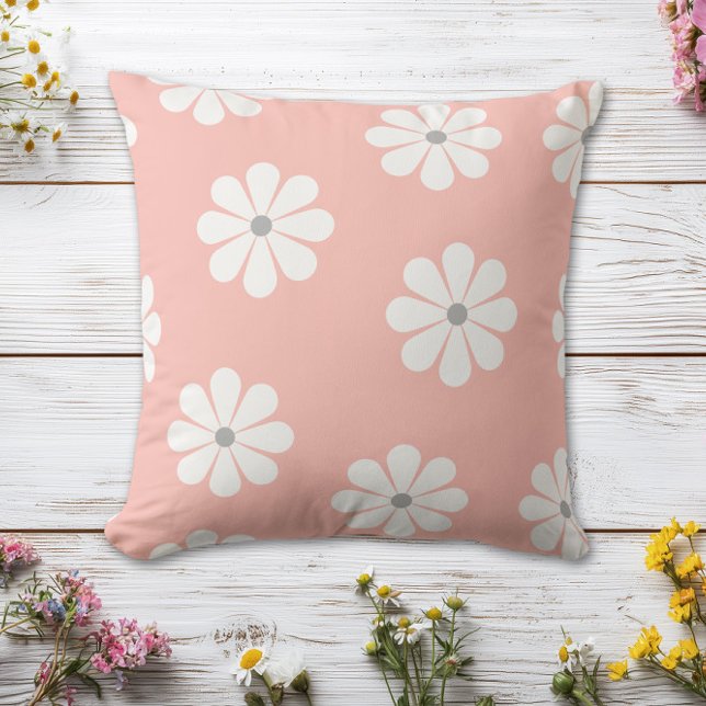 Verspieltes Pastell-Daisy-Muster Kissen (Von Creator hochgeladen)