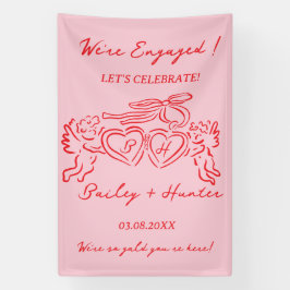 Verspieltes personalisiertes Verlobungsschild für  Banner