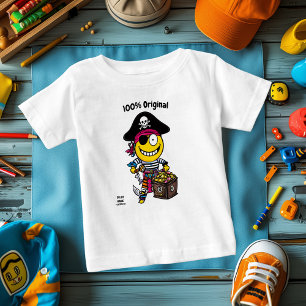 Verspieltes Piraten-Emoji – Vollkörper-Charakterde Baby Strampler