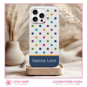 Verspieltes Punkte-Monogramm iPhone 15 Hülle