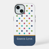 Verspieltes Punkte-Monogramm iPhone 15 Hülle (Rückseite)