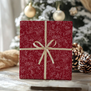 verspieltes Rentier & winterliche Botanik - Weihna Geschenkpapier
