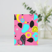 Verspieltes rosa abstraktes Formenmuster Postkarte (Stehend Vorderseite)