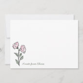 Verspieltes rosa Blumenschreibwarenset Dankeskarte (Vorderseite)