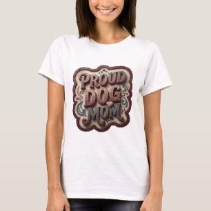 Verspieltes Rosa PROUD DOG MOM Modernes Design T-Shirt
