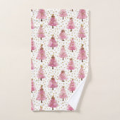 Verspieltes rosa Weihnachtsbaum-Muster Badhandtuch Set (Handtuch)