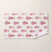 Verspieltes rosa Weihnachtsbaum-Muster Badhandtuch Set (Handtuch)