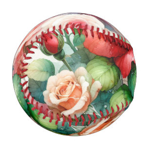 Verspieltes Rosenmuster Baseball