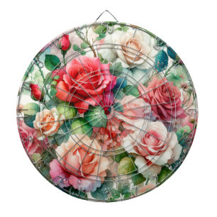Verspieltes Rosenmuster Dartscheibe