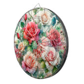 Verspieltes Rosenmuster Dartscheibe (Vorderseite rechts)