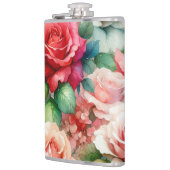 Verspieltes Rosenmuster Flachmann (Links)