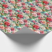 Verspieltes Rosenmuster Geschenkpapier (Ecke)