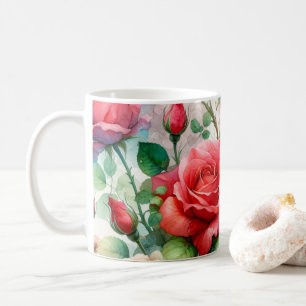Verspieltes Rosenmuster Kaffeetasse
