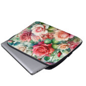 Verspieltes Rosenmuster Laptopschutzhülle (Vorne Knopf)