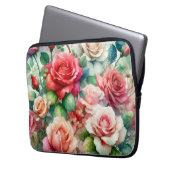 Verspieltes Rosenmuster Laptopschutzhülle (Vorderseite Links)