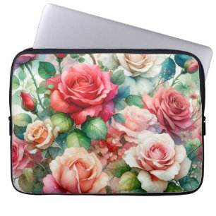 Verspieltes Rosenmuster Laptopschutzhülle
