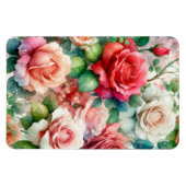 Verspieltes Rosenmuster Magnet (Horizontal)