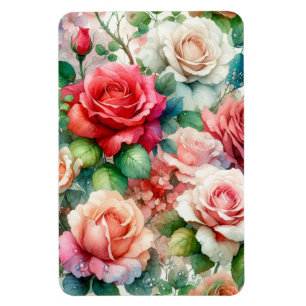 Verspieltes Rosenmuster Magnet