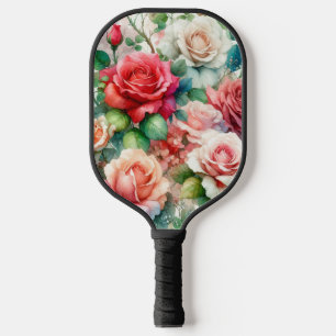 Verspieltes Rosenmuster Pickleball Schläger
