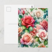 Verspieltes Rosenmuster Postkarte (Vorne/Hinten)