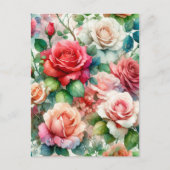 Verspieltes Rosenmuster Postkarte (Vorderseite)