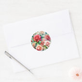 Verspieltes Rosenmuster Runder Aufkleber (Umschlag)