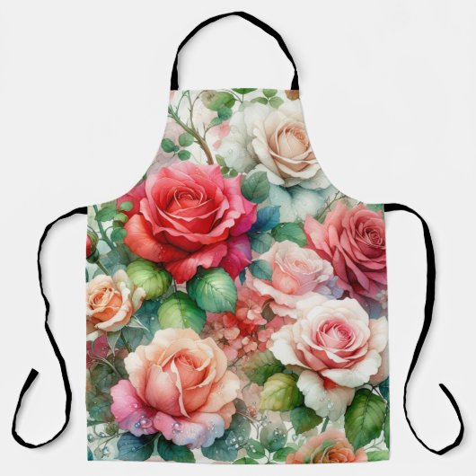 Verspieltes Rosenmuster Schürze (Vorderseite)