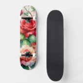 Verspieltes Rosenmuster Skateboard (Vorderseite)