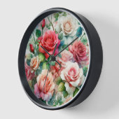 Verspieltes Rosenmuster Uhr (Winkel)