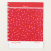 Verspieltes rotes modernes Floral Planer (Vorderseite)