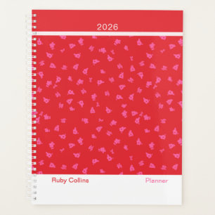 Verspieltes rotes modernes Floral Planer