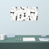 Verspieltes schlankes Schwarzkatzenmuster Banner (Messe)