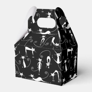 Verspieltes schlankes weißes Katzenmuster Geschenkschachtel