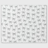 Verspieltes Schleifen-Doodle-Muster Neutral Geschenkpapier (Flach)