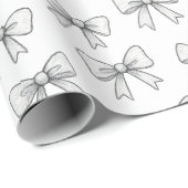 Verspieltes Schleifen-Doodle-Muster Neutral Geschenkpapier (Rolleneckpunkt)