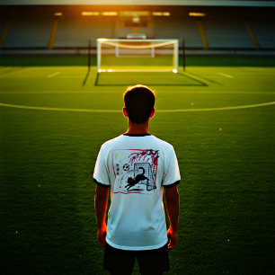 Verspieltes schwarzes Katzenfußball für Katzenlieb T-Shirt