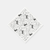 Verspieltes Schwarzkatze- und Garnball-Muster Serviette (Ecke)