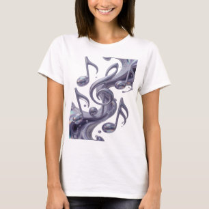 Verspieltes Silber MUSIC IN MOTION Künstlerisches T-Shirt