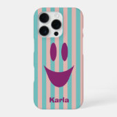 Verspieltes Smiley-Gesicht iPhone Hülle (Rückseite)