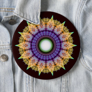 Verspieltes, strahlendes, farbenfrohes Muster Button